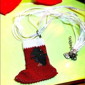 “Xmas stocking” pendant/necklace! It really opens up on the inside!!